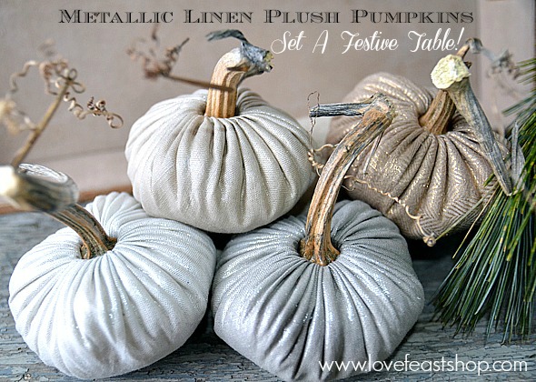 Festive Linen Pumpkins www.lovefeastshop.com